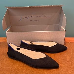 Classic black Rothy’s with pointed toe